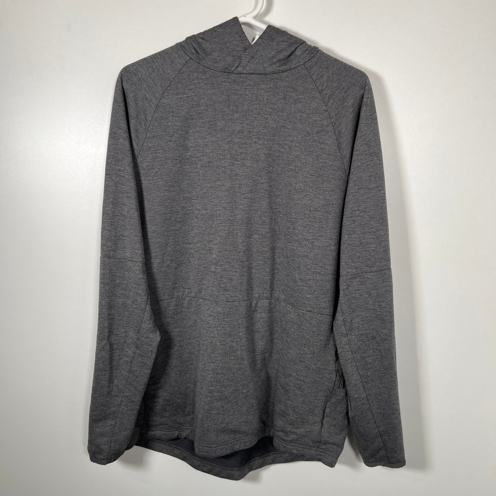 Athletic Gray Hoodie Matrix Long Sleeve Workout Top Breathable‎ Neutral Large